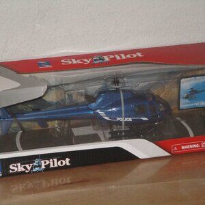 New Ray Eurocopter AS350 Blue Metallic Diecast Model 1/43 Sky Pilot Police New